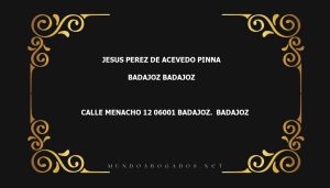 abogado Jesus Perez De Acevedo Pinna en la localidad de Badajoz