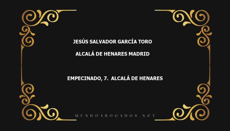 abogado Jesús Salvador García Toro en la localidad de Alcalá de Henares