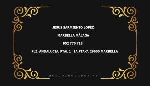 abogado Jesus Sarmiento Lopez en la localidad de Marbella