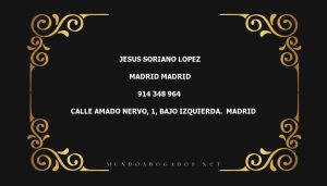 abogado Jesus Soriano Lopez en la localidad de Madrid