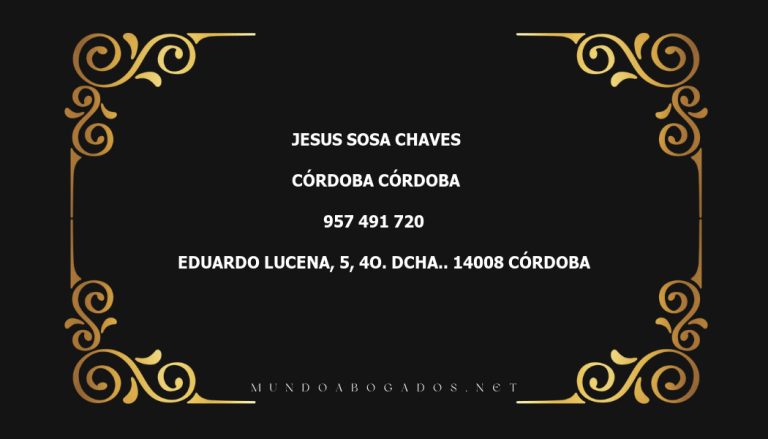 abogado Jesus Sosa Chaves en la localidad de Córdoba