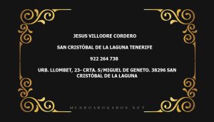 abogado Jesus Villodre Cordero en la localidad de San Cristóbal de La Laguna