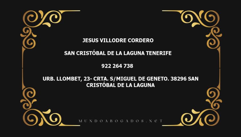 abogado Jesus Villodre Cordero en la localidad de San Cristóbal de La Laguna