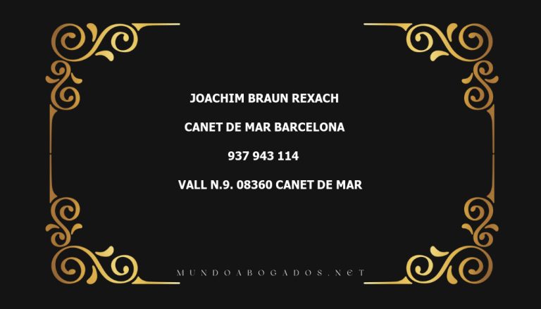 abogado Joachim Braun Rexach en la localidad de Canet de Mar