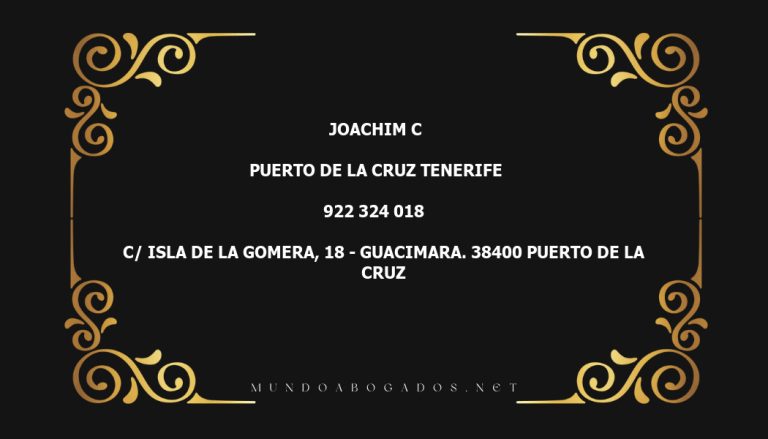 abogado Joachim C en la localidad de Puerto de la Cruz