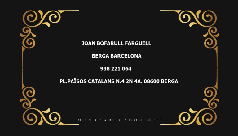 abogado Joan Bofarull Farguell en la localidad de Berga