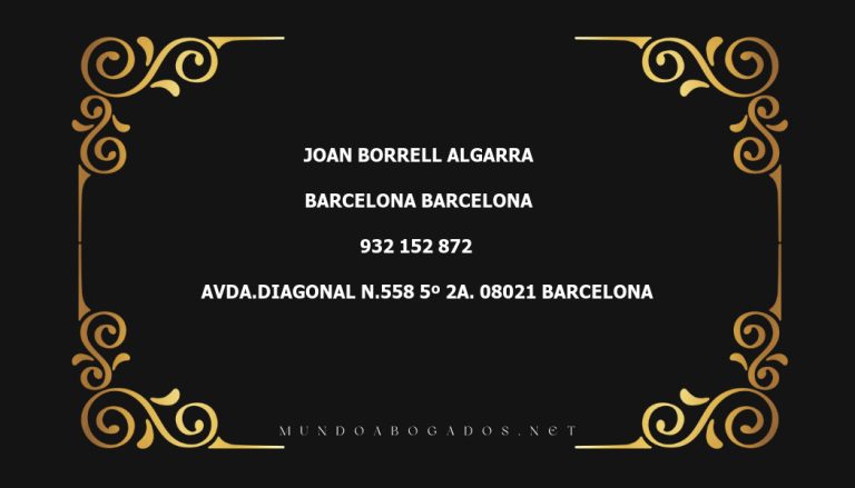 abogado Joan Borrell Algarra en la localidad de Barcelona