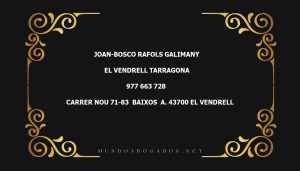 abogado Joan-Bosco Rafols Galimany en la localidad de El Vendrell