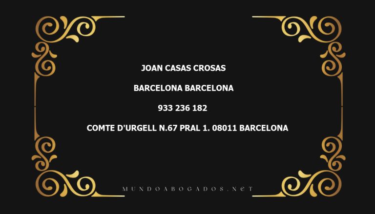 abogado Joan Casas Crosas en la localidad de Barcelona