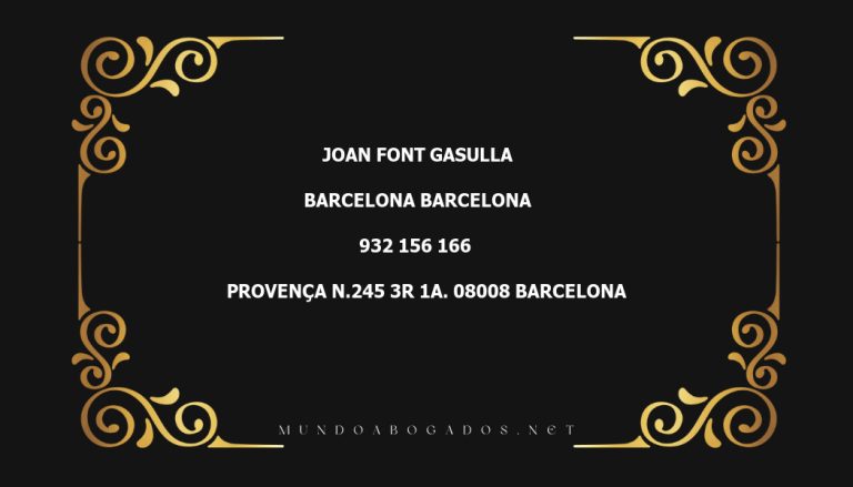 abogado Joan Font Gasulla en la localidad de Barcelona