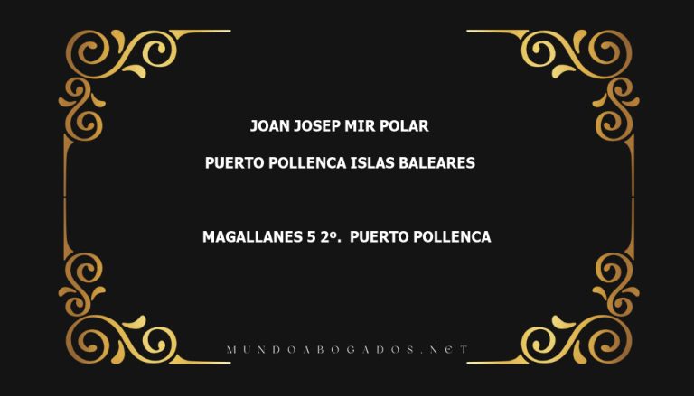 abogado Joan Josep Mir Polar en la localidad de Puerto Pollenca