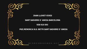 abogado Joan Llovet Vives en la localidad de Sant Sadurni d´Anoia