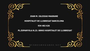 abogado Joan M. Iglesias Magrane en la localidad de Hospitalet de Llobregat