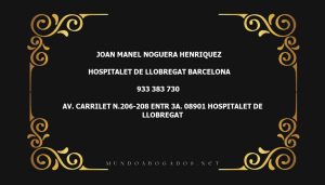 abogado Joan Manel Noguera Henriquez en la localidad de Hospitalet de Llobregat