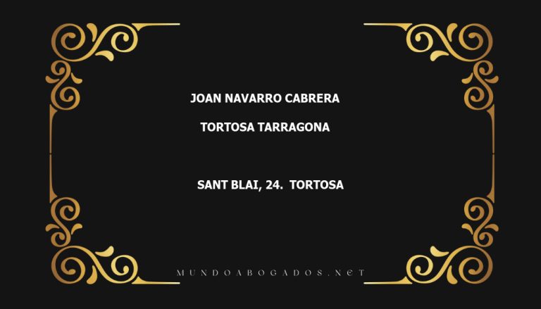 abogado Joan Navarro Cabrera en la localidad de Tortosa