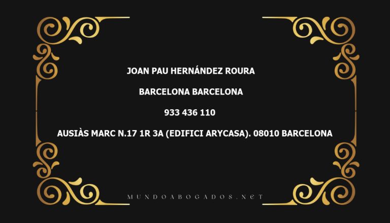 abogado Joan Pau Hernández Roura en la localidad de Barcelona