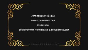 abogado Joan Pere Samsó I Bas en la localidad de Barcelona