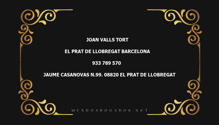 abogado Joan Valls Tort en la localidad de El Prat de Llobregat