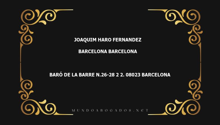 abogado Joaquim Haro Fernandez en la localidad de Barcelona