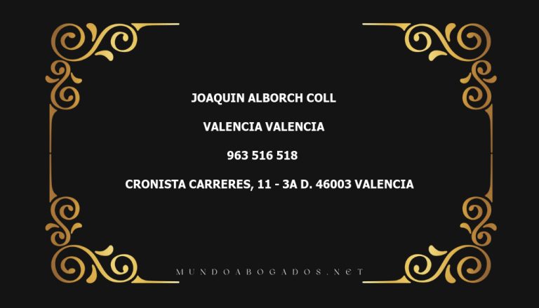 abogado Joaquin Alborch Coll en la localidad de Valencia