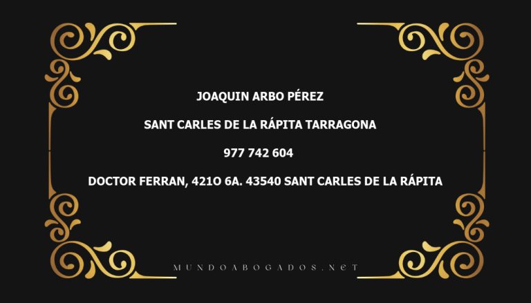 abogado Joaquin Arbo Pérez en la localidad de Sant carles de la Rápita