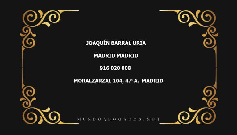 abogado Joaquín Barral Uria en la localidad de Madrid