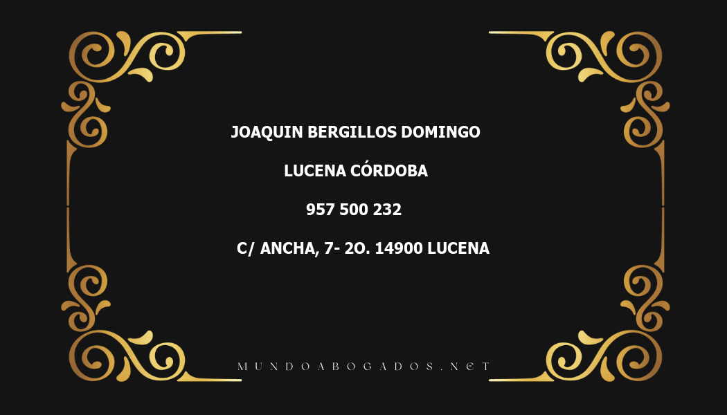 abogado Joaquin Bergillos Domingo en la localidad de Lucena