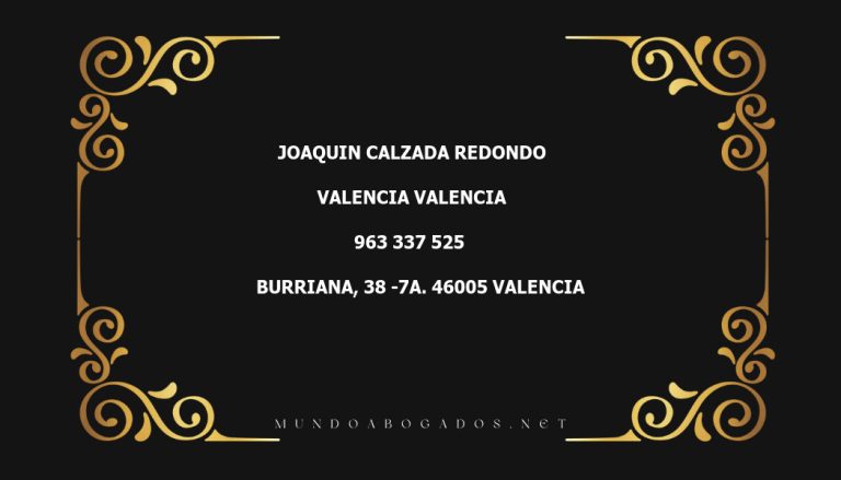 abogado Joaquin Calzada Redondo en la localidad de Valencia