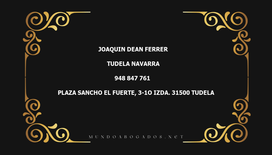 abogado Joaquin Dean Ferrer en la localidad de Tudela