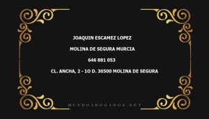 abogado Joaquin Escamez Lopez en la localidad de Molina de Segura