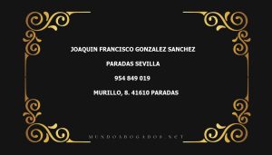 abogado Joaquin Francisco Gonzalez Sanchez en la localidad de Paradas