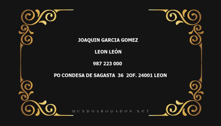 abogado Joaquin Garcia Gomez en la localidad de Leon