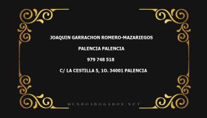 abogado Joaquin Garrachon Romero-Mazariegos en la localidad de Palencia