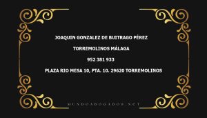 abogado Joaquin Gonzalez De Buitrago Pérez en la localidad de Torremolinos