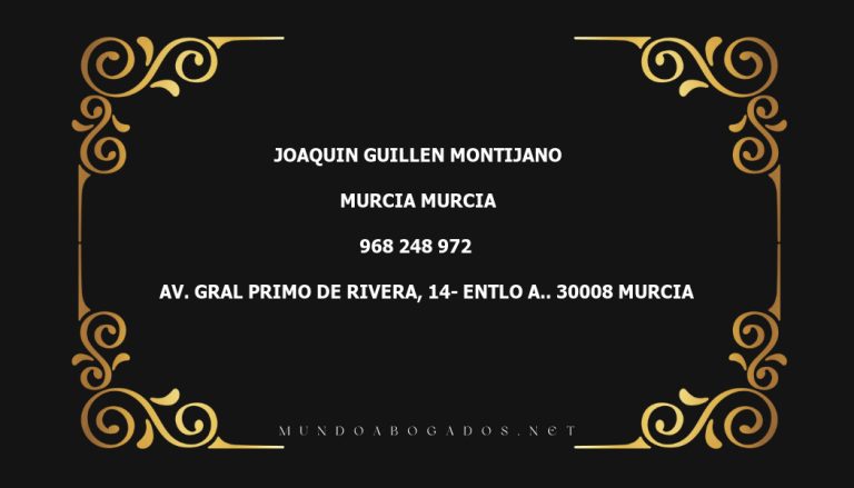 abogado Joaquin Guillen Montijano en la localidad de Murcia