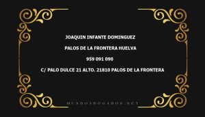 abogado Joaquin Infante Dominguez en la localidad de Palos de la Frontera