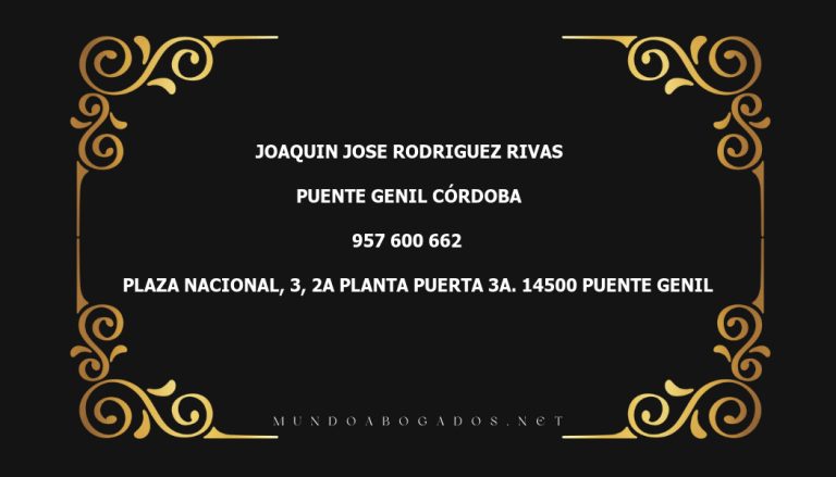 abogado Joaquin Jose Rodriguez Rivas en la localidad de Puente Genil