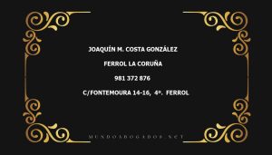 abogado Joaquín M. Costa González en la localidad de Ferrol