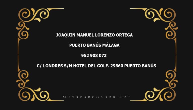 abogado Joaquin Manuel Lorenzo Ortega en la localidad de Puerto Banús