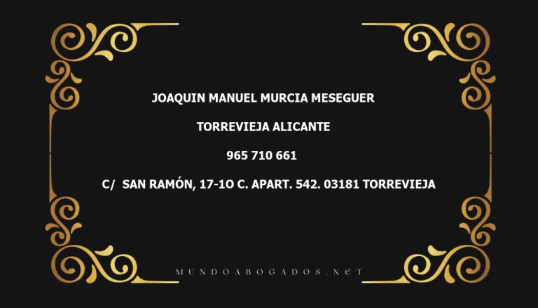 abogado Joaquin Manuel Murcia Meseguer en la localidad de Torrevieja