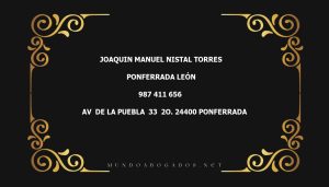 abogado Joaquin Manuel Nistal Torres en la localidad de Ponferrada