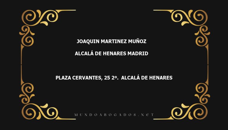 abogado Joaquin Martinez Muñoz en la localidad de Alcalá de Henares