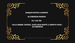 abogado Joaquin Motos Clemente en la localidad de Alcobendas