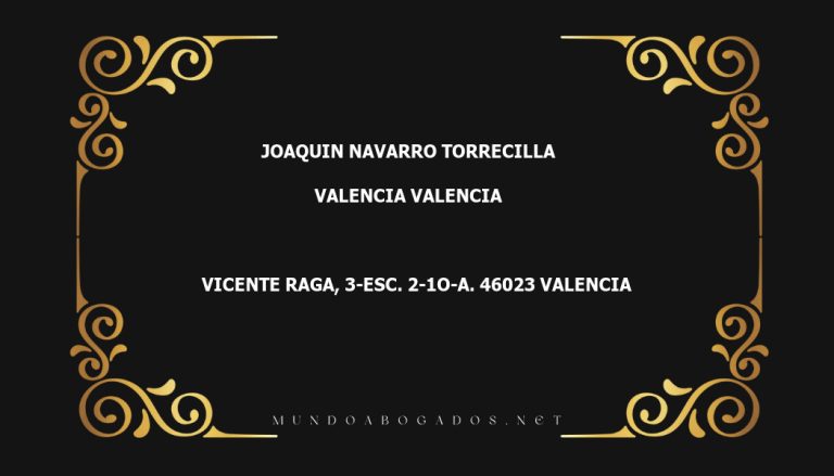 abogado Joaquin Navarro Torrecilla en la localidad de Valencia