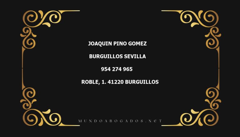 abogado Joaquin Pino Gomez en la localidad de Burguillos