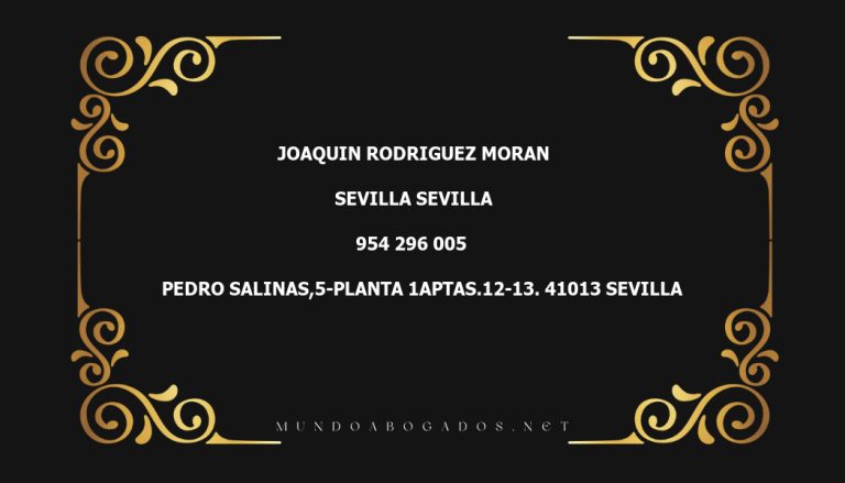 abogado Joaquin Rodriguez Moran en la localidad de Sevilla