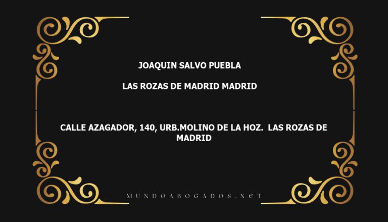 abogado Joaquin Salvo Puebla en la localidad de Las Rozas de Madrid