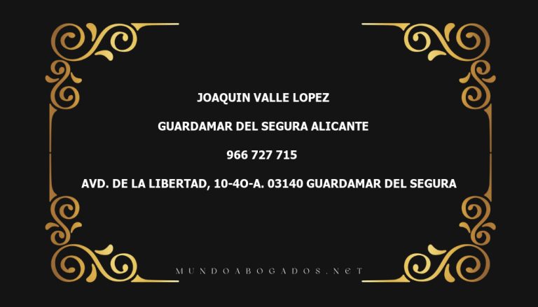 abogado Joaquin Valle Lopez en la localidad de Guardamar del Segura