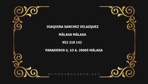 abogado Joaquina Sanchez Velazquez en la localidad de Málaga