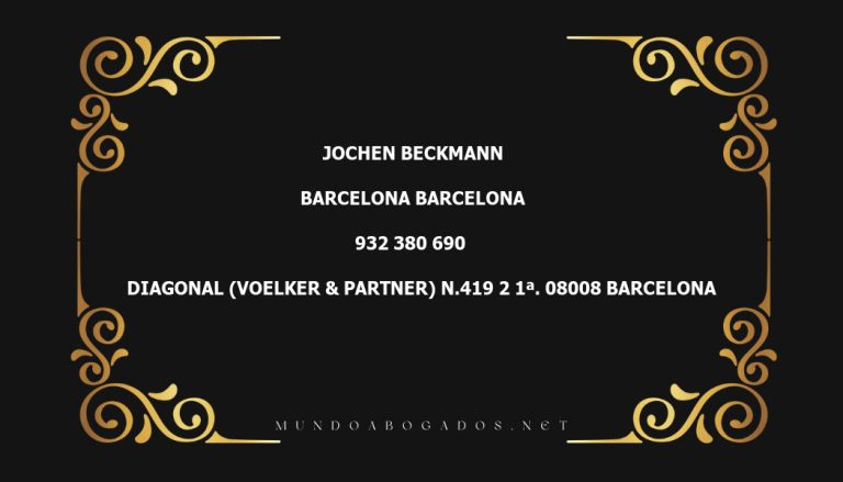 abogado Jochen Beckmann en la localidad de Barcelona